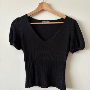 Alexander McQueen Black Textured Women's Blouse